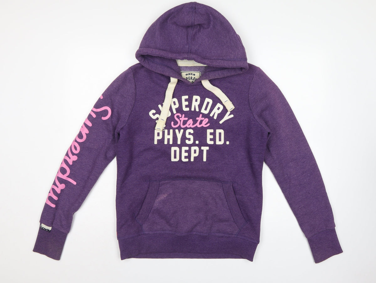 Superdry Teens Purple M Pullover Hooded Graphic Logo Hoodie