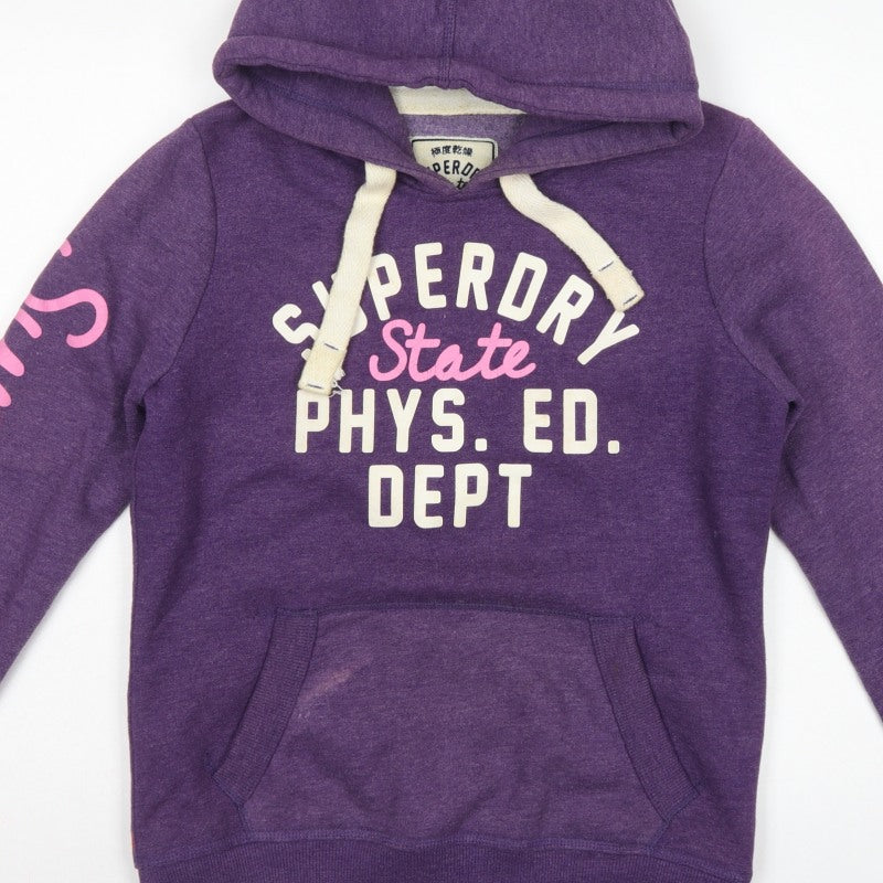 Superdry Teens Purple M Pullover Hooded Graphic Logo Hoodie