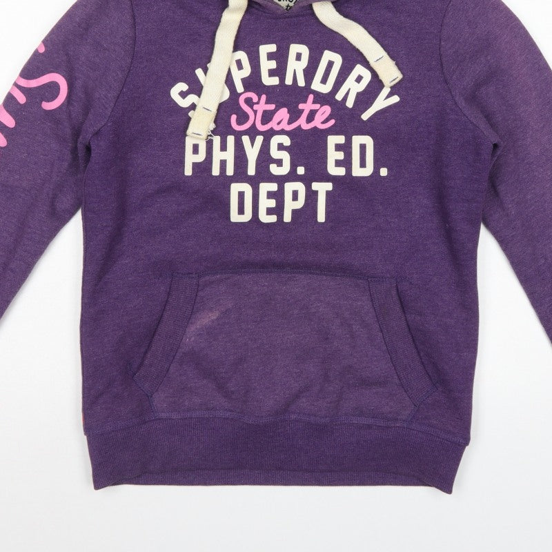 Superdry Teens Purple M Pullover Hooded Graphic Logo Hoodie