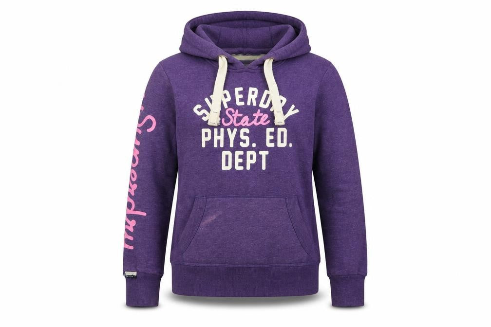 Superdry Teens Purple M Pullover Hooded Graphic Logo Hoodie