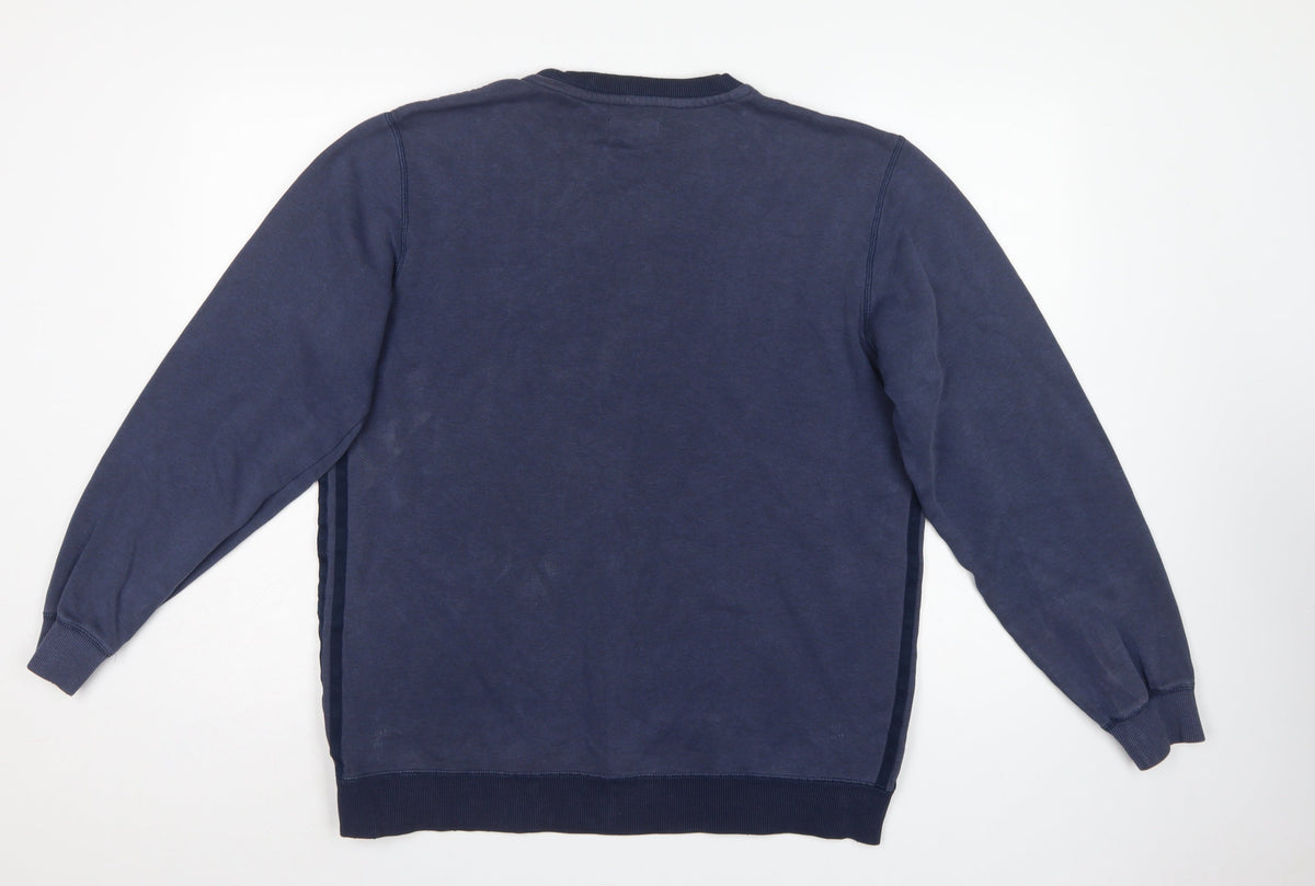 Adidas Originals Men’s Navy L Pullover Crew Neck Logo Sweatshirt