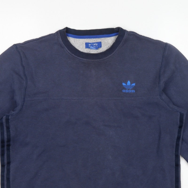 Adidas Originals Men’s Navy L Pullover Crew Neck Logo Sweatshirt