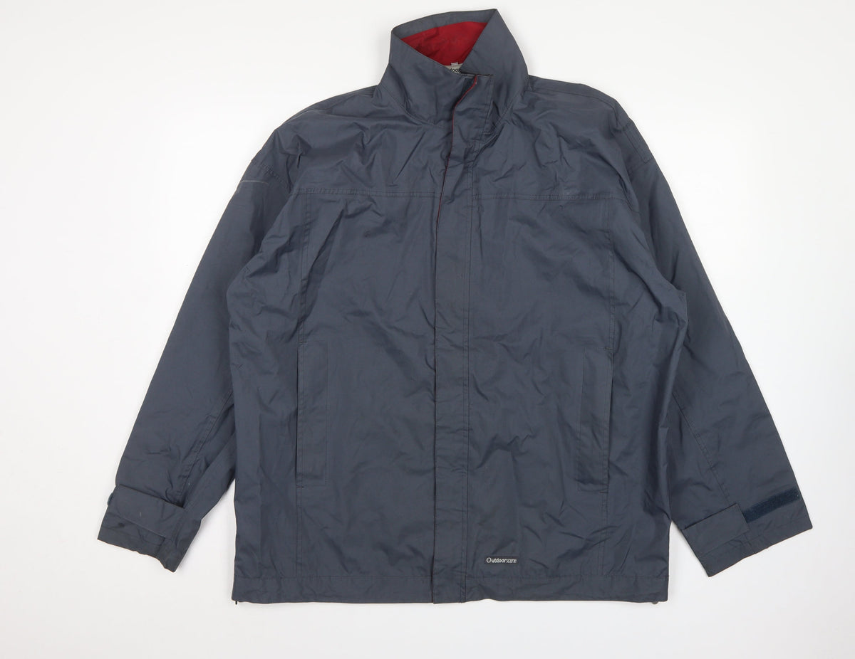 Outdoorscene Men’s Grey M Technical Outdoor Rain Jacket Full Zip