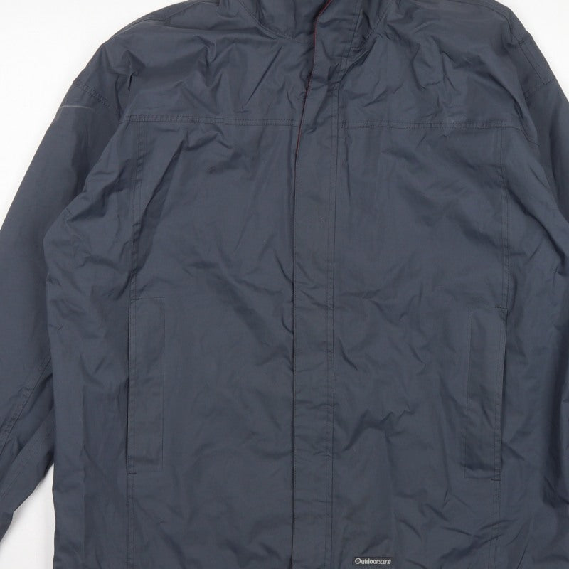 Outdoorscene Men’s Grey M Technical Outdoor Rain Jacket Full Zip