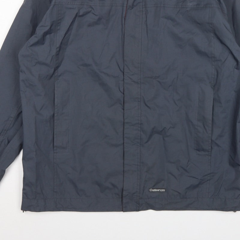 Outdoorscene Men’s Grey M Technical Outdoor Rain Jacket Full Zip