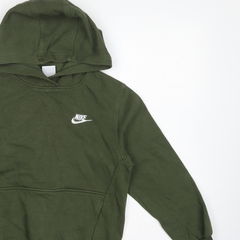 Nike Boys Green M 10-11 Years Pullover Hoodie Logo Pocket
