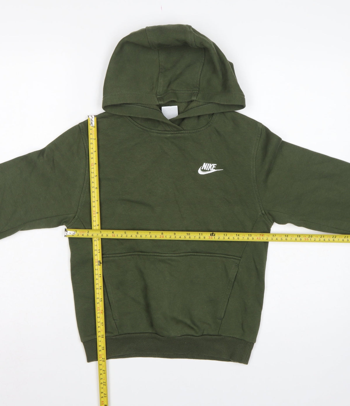 Nike Boys Green M 10-11 Years Pullover Hoodie Logo Pocket
