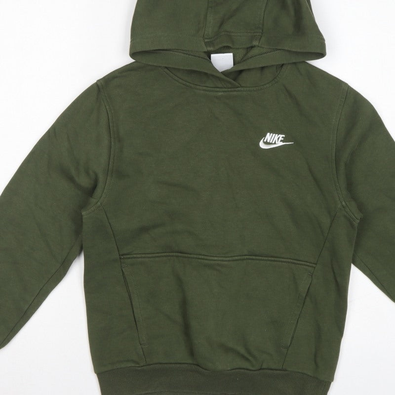 Nike Boys Green M 10-11 Years Pullover Hoodie Logo Pocket
