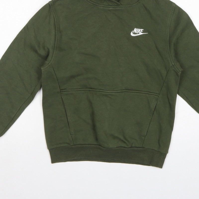 Nike Boys Green M 10-11 Years Pullover Hoodie Logo Pocket