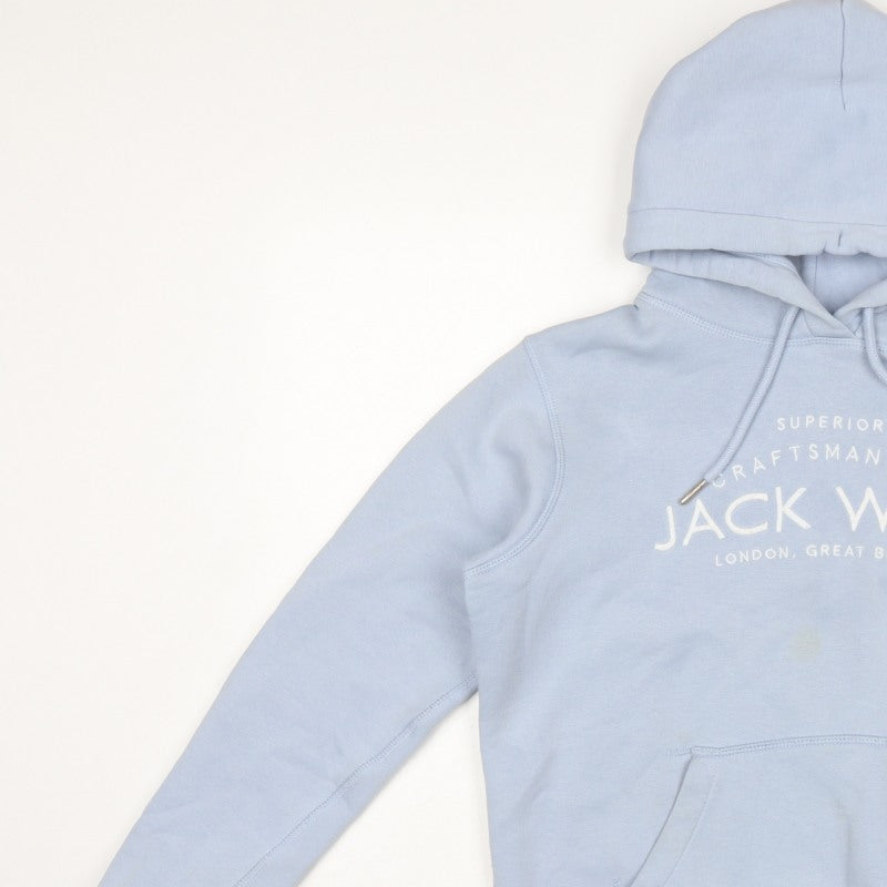 Jack Wills Women Blue UK 6 Pullover Hoodie Logo Fleece