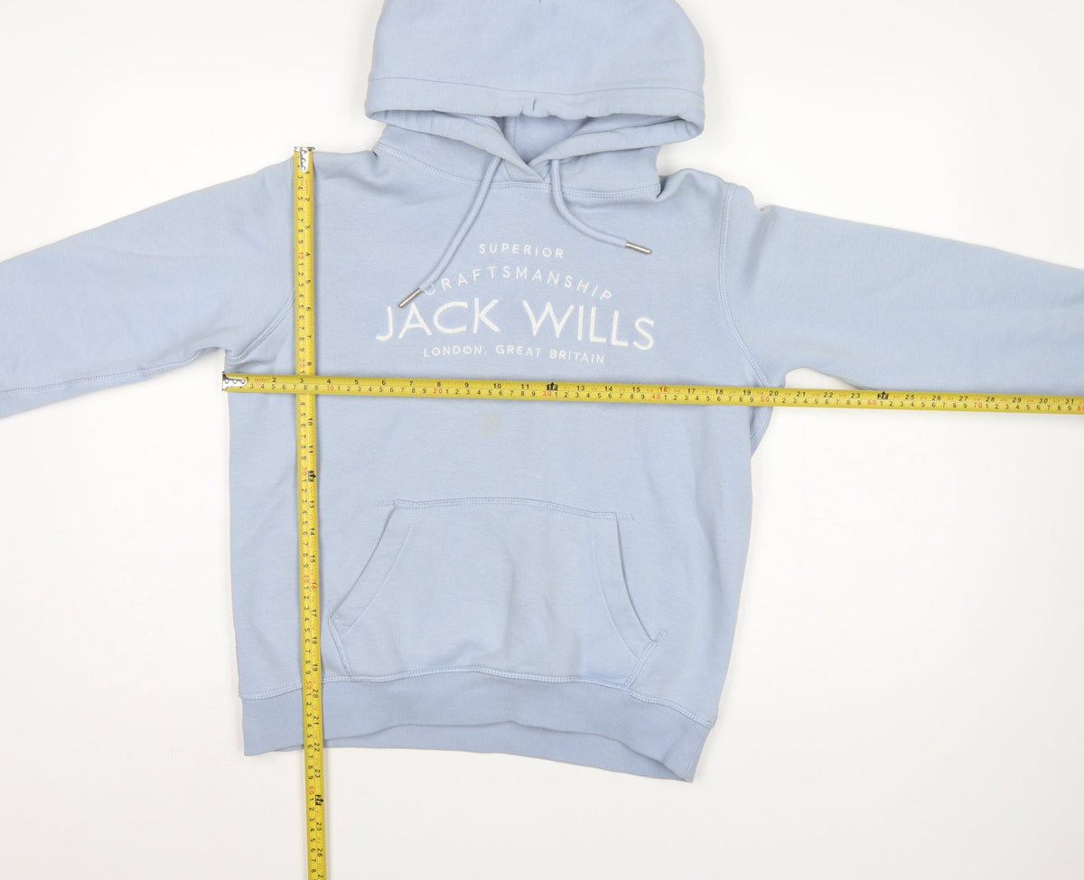 Jack Wills Women Blue UK 6 Pullover Hoodie Logo Fleece