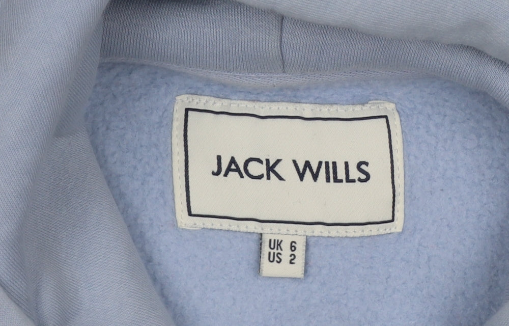 Jack Wills Women Blue UK 6 Pullover Hoodie Logo Fleece