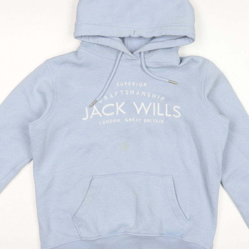 Jack Wills Women Blue UK 6 Pullover Hoodie Logo Fleece
