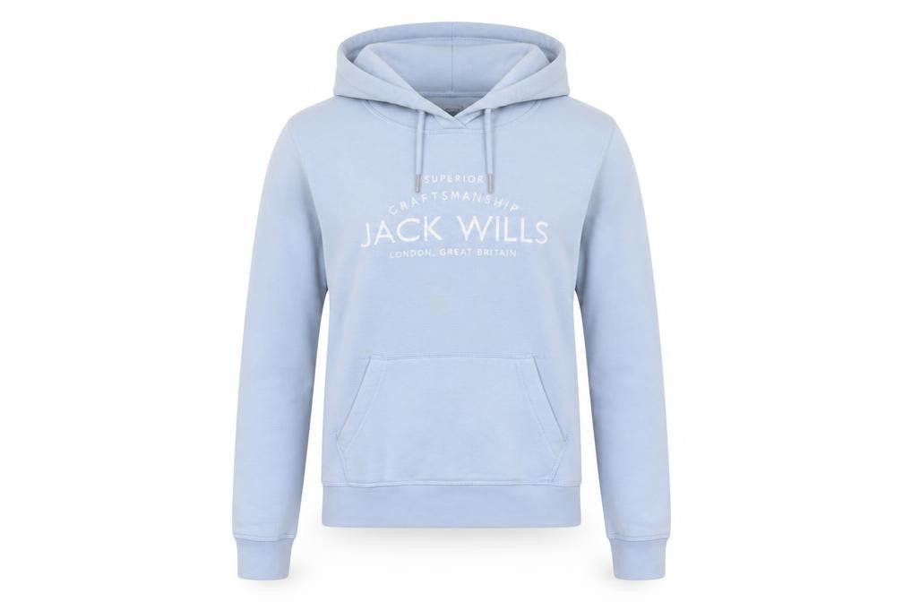 Jack Wills Women Blue UK 6 Pullover Hoodie Logo Fleece