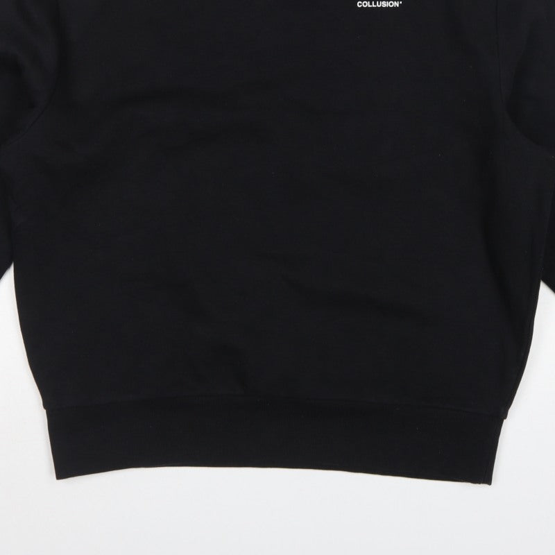 COLLUSION Men’s Black L Logo Crew Neck Pullover Sweatshirt