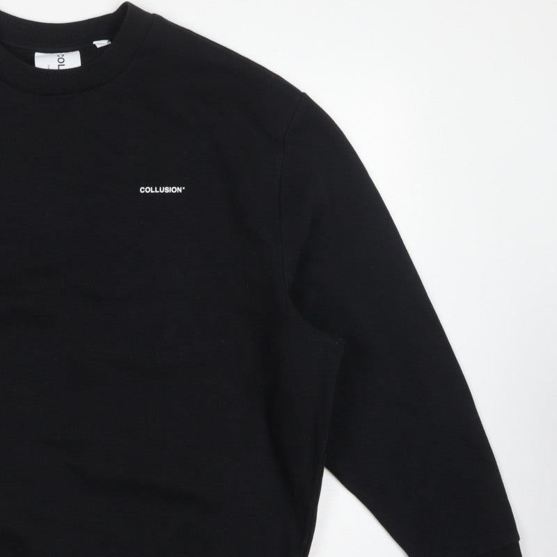 COLLUSION Men’s Black L Logo Crew Neck Pullover Sweatshirt