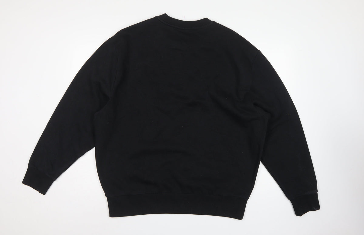 COLLUSION Men’s Black L Logo Crew Neck Pullover Sweatshirt