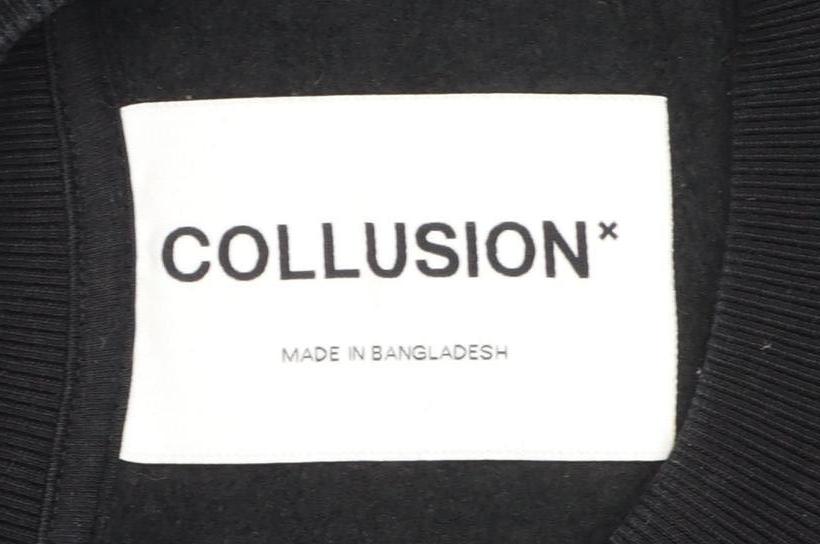 COLLUSION Men’s Black L Logo Crew Neck Pullover Sweatshirt