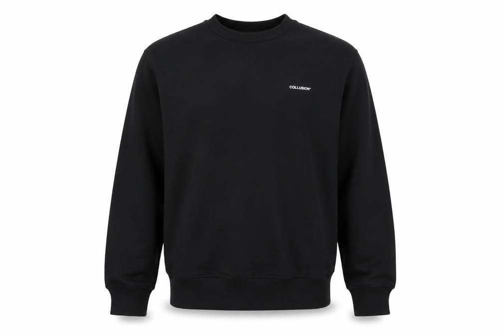 COLLUSION Men’s Black L Logo Crew Neck Pullover Sweatshirt
