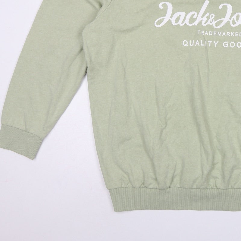 Jack & Jones Men’s Green 2XL Plus Fit Logo Graphic Crew Sweatshirt