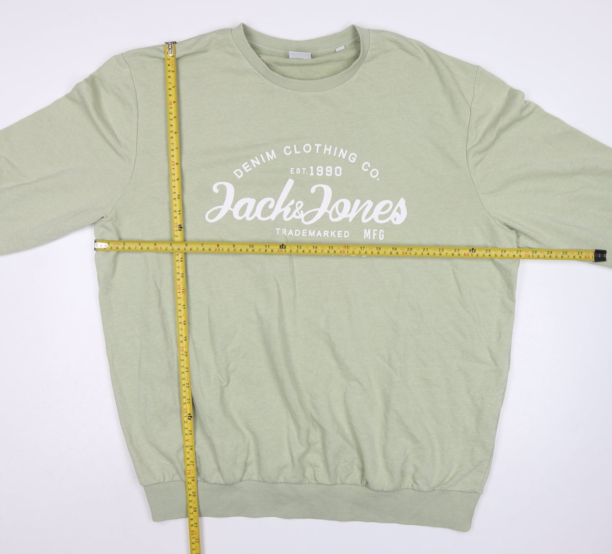 Jack & Jones Men’s Green 2XL Plus Fit Logo Graphic Crew Sweatshirt