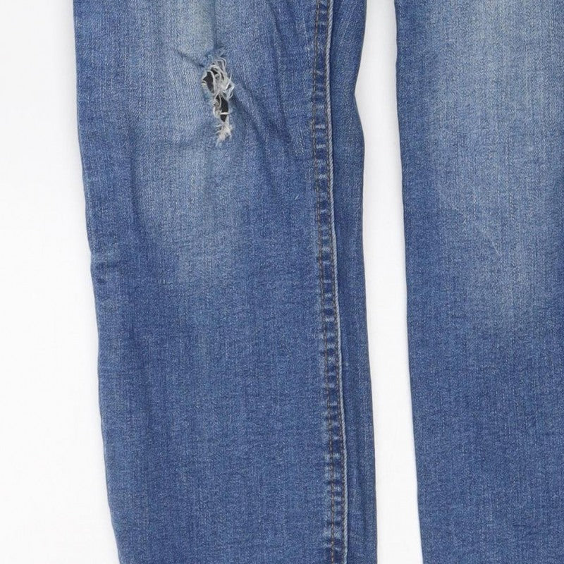 Denim Co. Women’s Blue UK 10 Distressed Skinny Mid Rise Jeans
