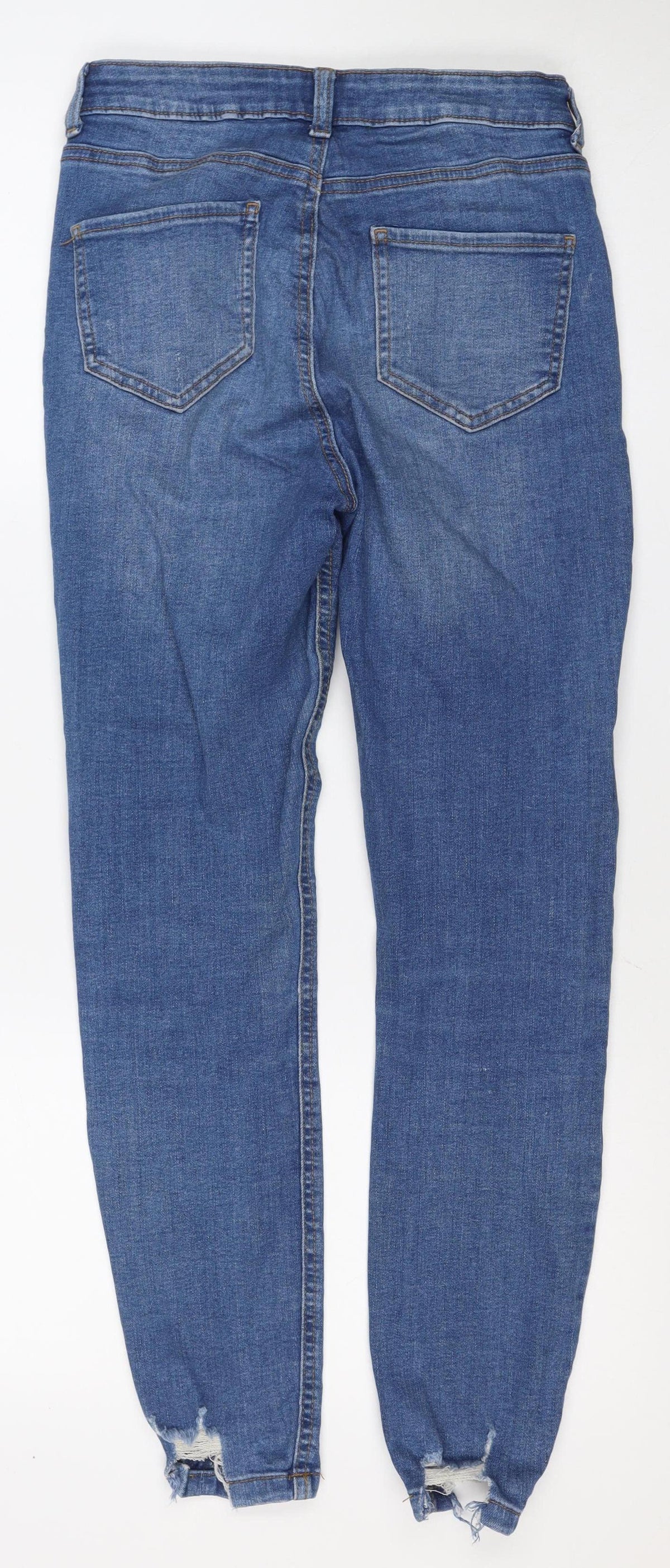 Denim Co. Women’s Blue UK 10 Distressed Skinny Mid Rise Jeans