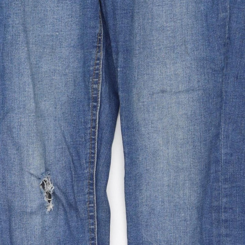 Denim Co. Women’s Blue UK 10 Distressed Skinny Mid Rise Jeans
