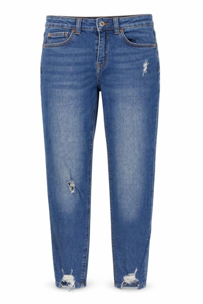 Denim Co. Women’s Blue UK 10 Distressed Skinny Mid Rise Jeans