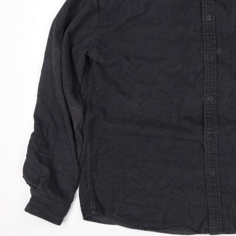 ASOS Design Men’s Black M Corduroy Button-Up Long Sleeve Shirt