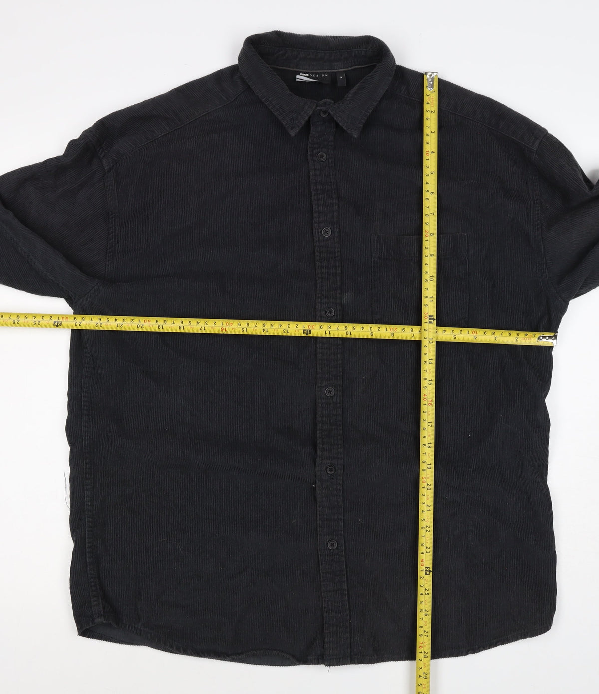 ASOS Design Men’s Black M Corduroy Button-Up Long Sleeve Shirt