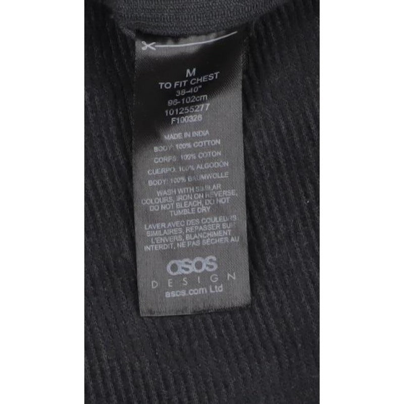 ASOS Design Men’s Black M Corduroy Button-Up Long Sleeve Shirt