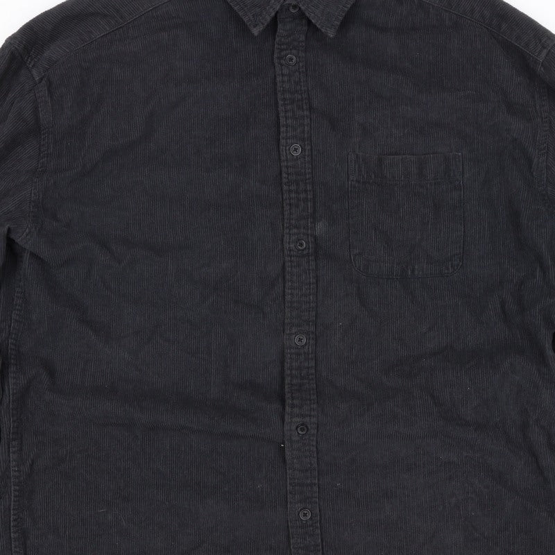 ASOS Design Men’s Black M Corduroy Button-Up Long Sleeve Shirt