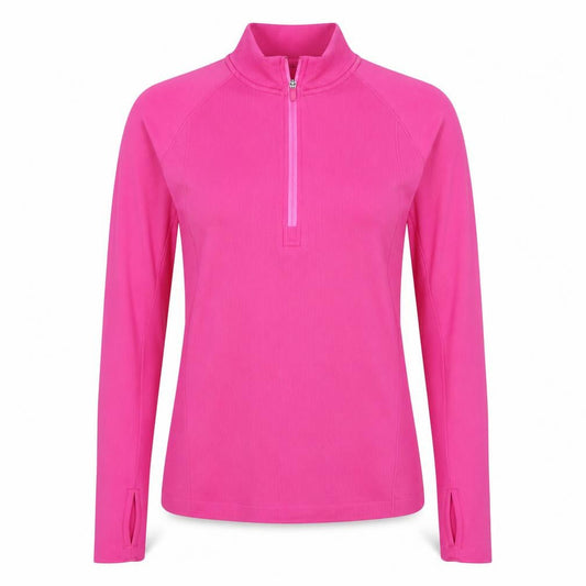 H&M Sport Women Pink M Athletic 1/4 Zip Long Sleeve Top