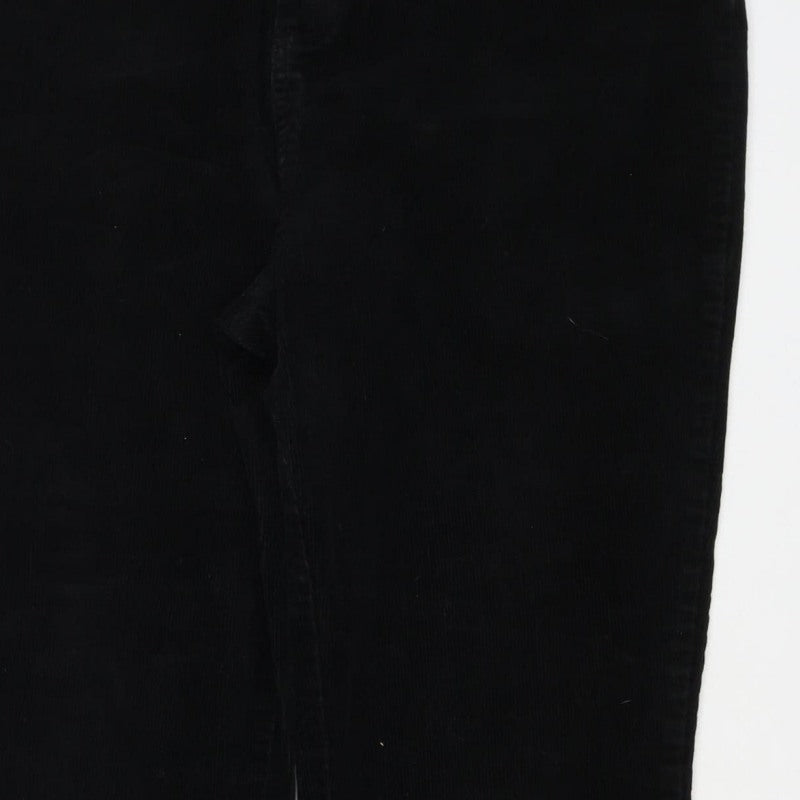 Dorothy Perkins Women Black UK 14 Corduroy Bootcut Stretch Trousers