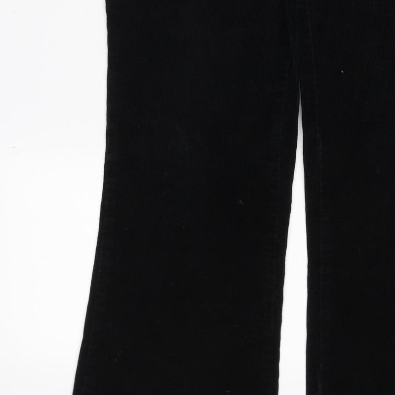 Dorothy Perkins Women Black UK 14 Corduroy Bootcut Stretch Trousers