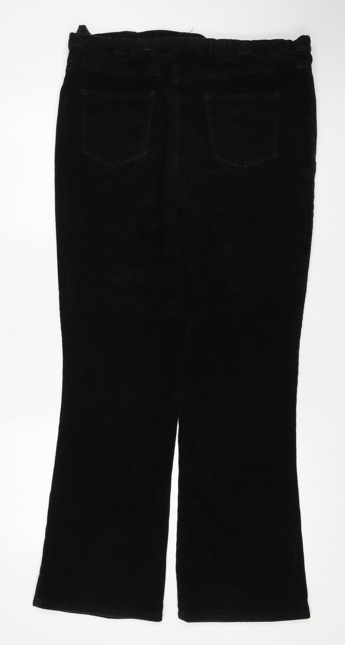 Dorothy Perkins Women Black UK 14 Corduroy Bootcut Stretch Trousers
