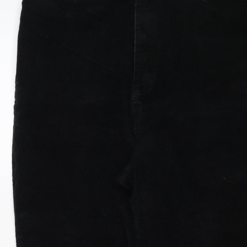 Dorothy Perkins Women Black UK 14 Corduroy Bootcut Stretch Trousers