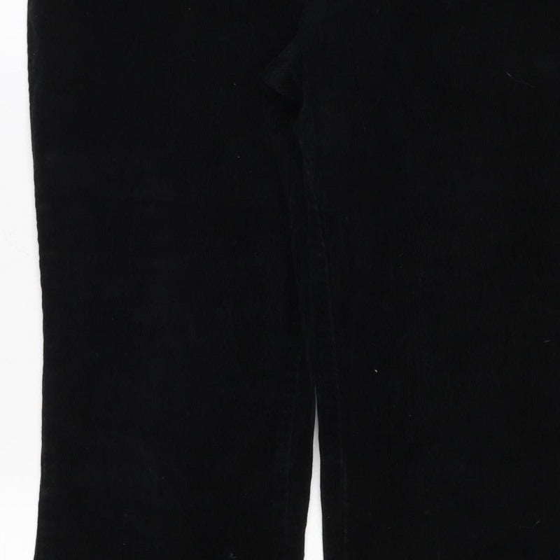 Dorothy Perkins Women Black UK 14 Corduroy Bootcut Stretch Trousers