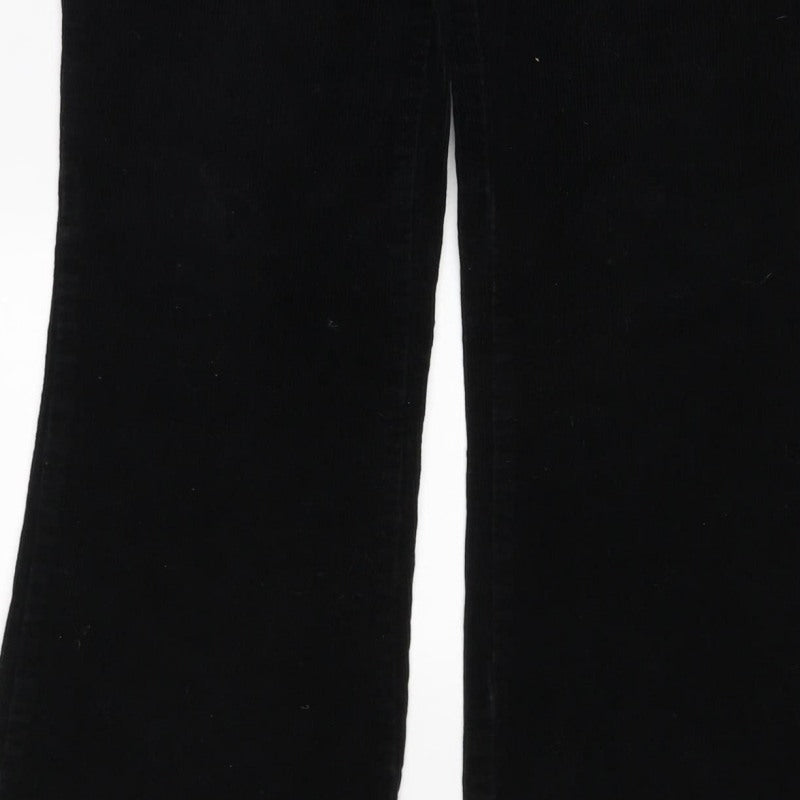 Dorothy Perkins Women Black UK 14 Corduroy Bootcut Stretch Trousers
