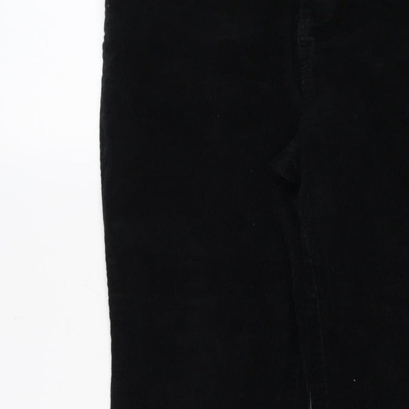 Dorothy Perkins Women Black UK 14 Corduroy Bootcut Stretch Trousers