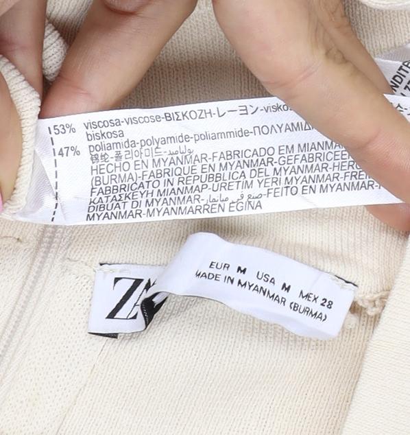 Zara Women Ivory M Knit High Neck Long Sleeve Zip Top