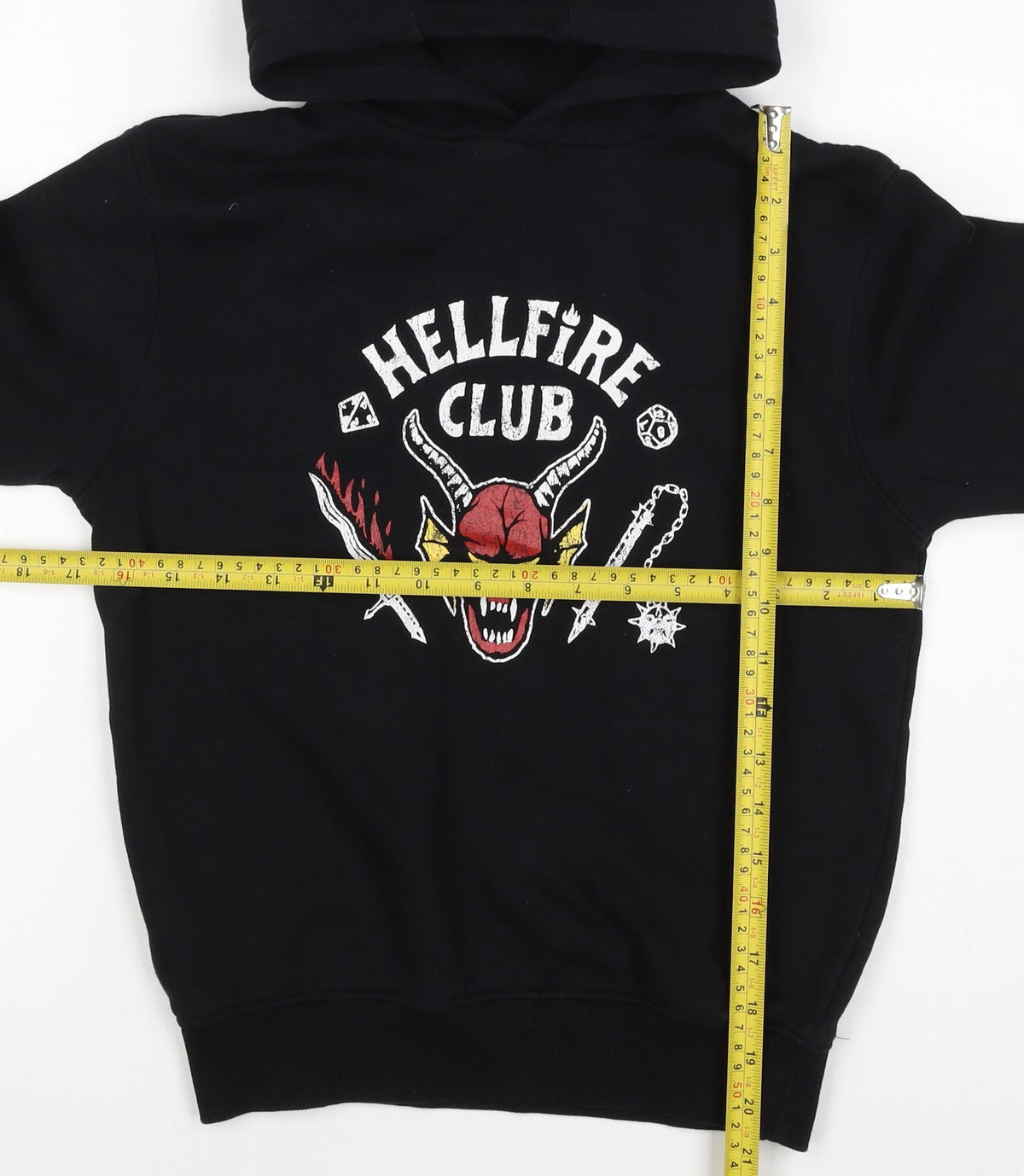 Stranger Things Boys Black 6-8 Years Hellfire Club Pullover Hoodie
