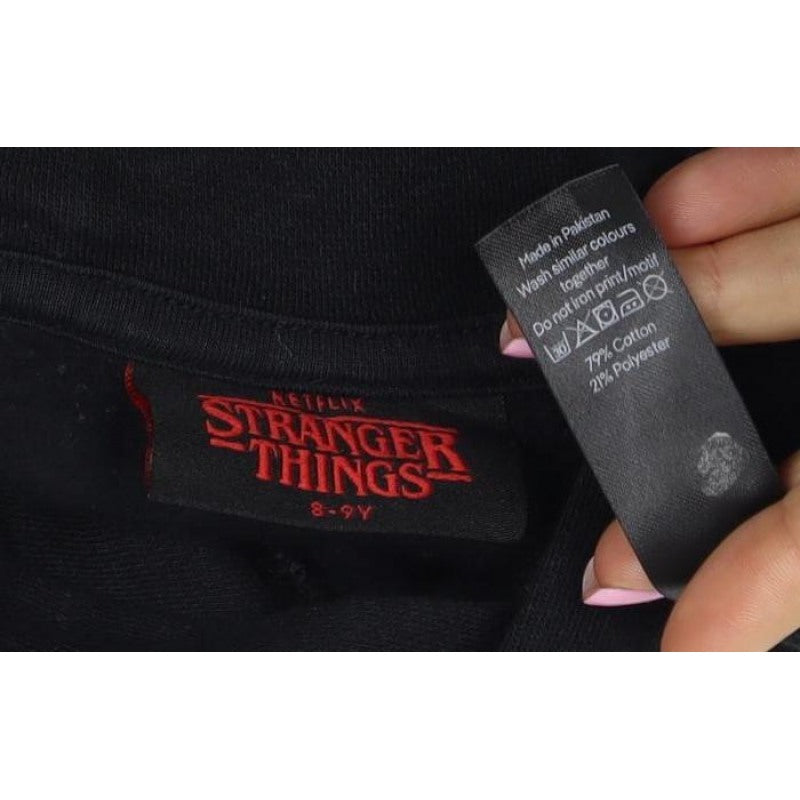 Stranger Things Boys Black 6-8 Years Hellfire Club Pullover Hoodie
