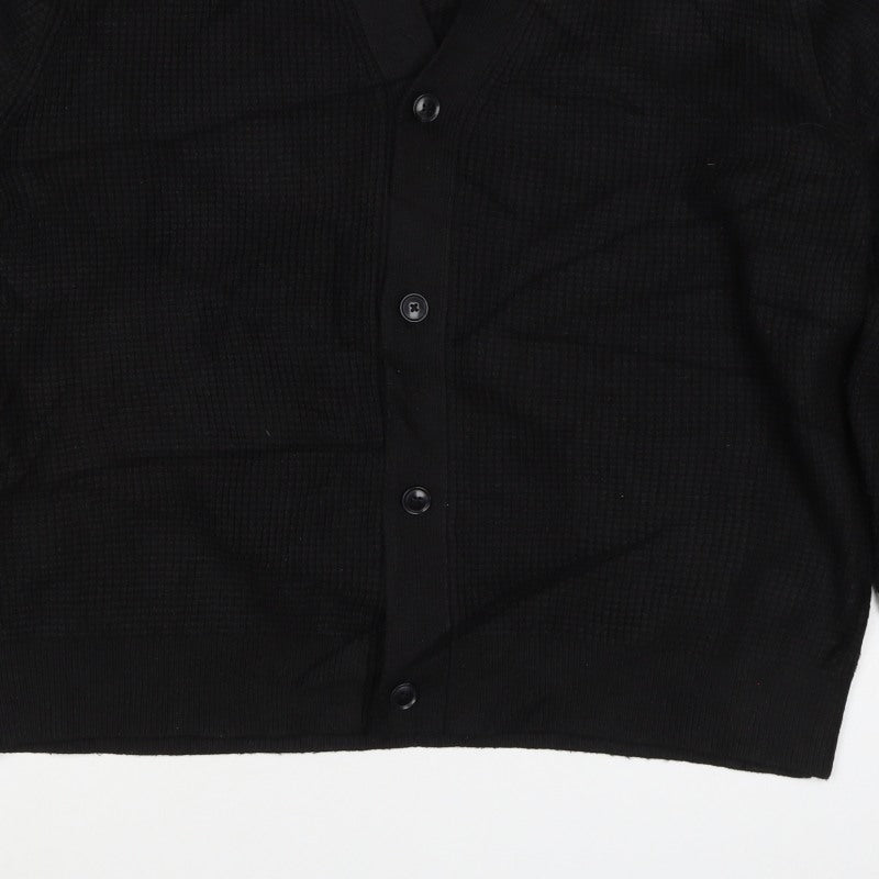 Marks and Spencer Women’s Black L Shawl Collar Waffle Knit Cardigan