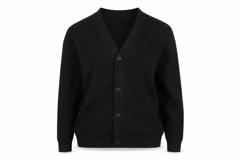 Marks and Spencer Women’s Black L Shawl Collar Waffle Knit Cardigan