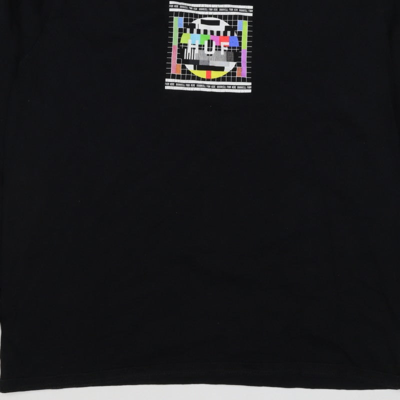 HUF Men's Black XL Long Sleeve Graphic Test Card Cotton T-Shirt