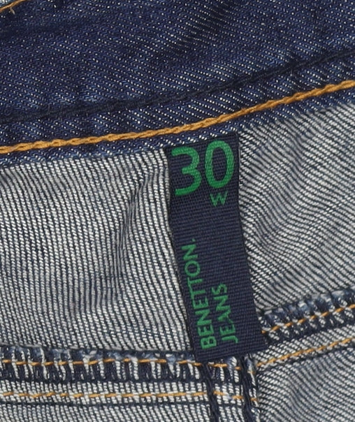 Benetton Women’s Blue Slim Straight Jeans W30 Stretch Denim
