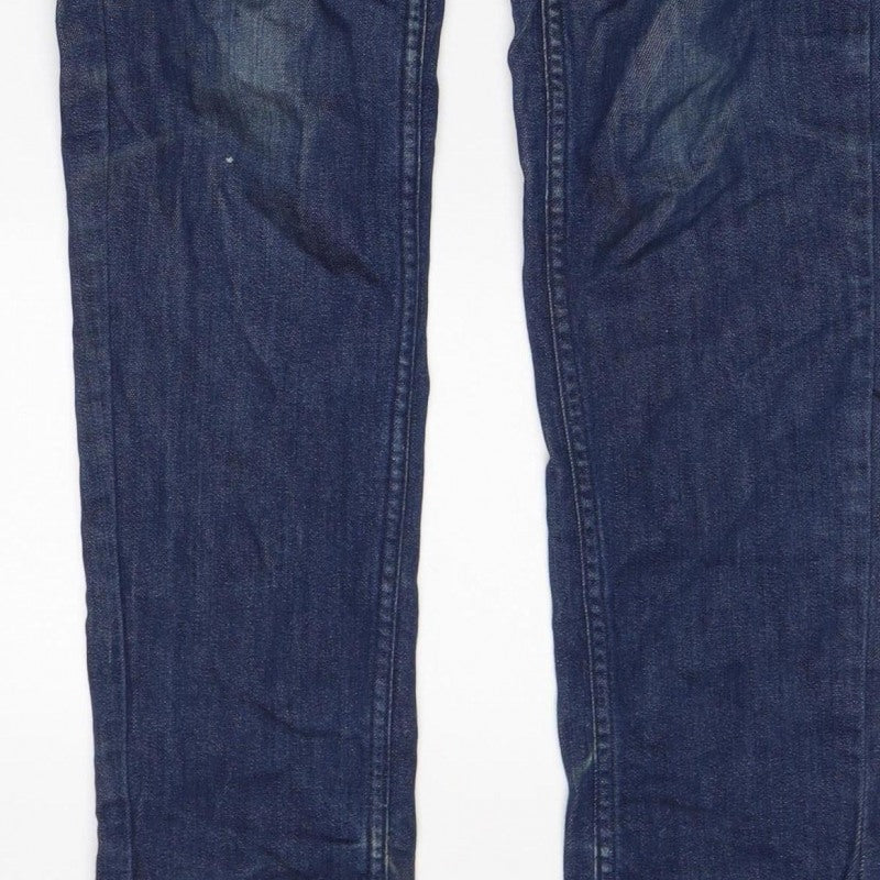 Benetton Women’s Blue Slim Straight Jeans W30 Stretch Denim