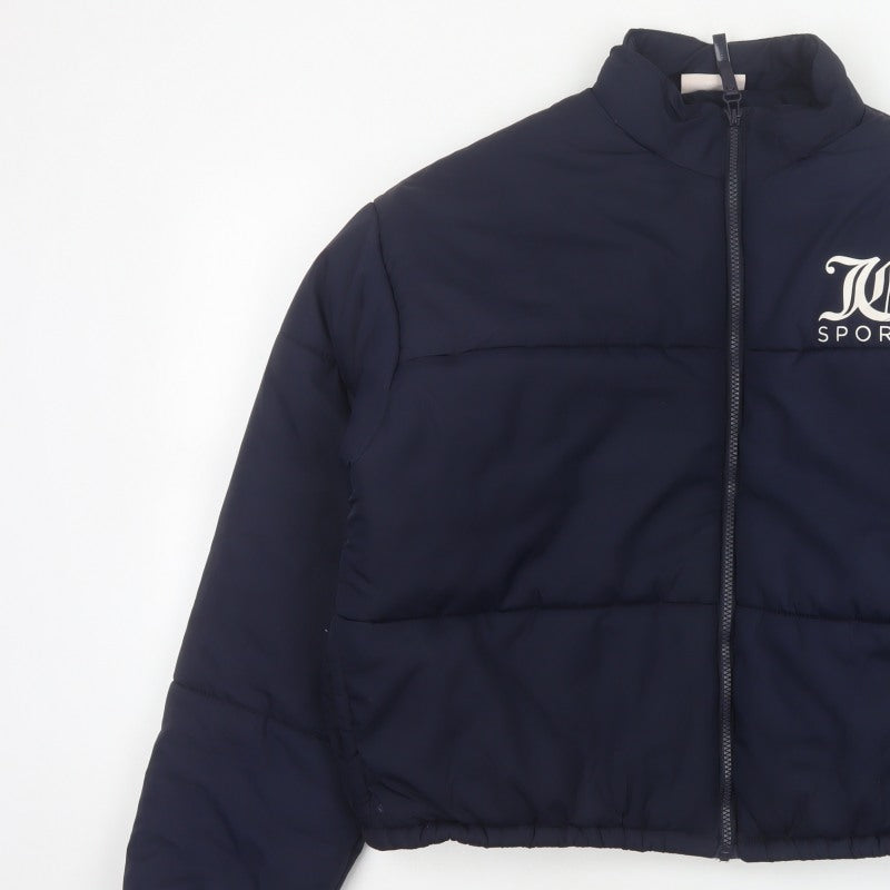 Juicy Couture Sport Women’s Blue XL Puffer Jacket Logo Full Zip